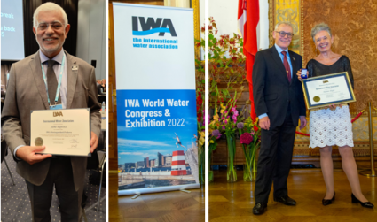 Helena Alegre, Director of DHA, and Jaime Melo Batista (President of LIS-Water and researcher at DHA) were distinguished by the International Water Association (IWA) as Distinguished Fellows IWA